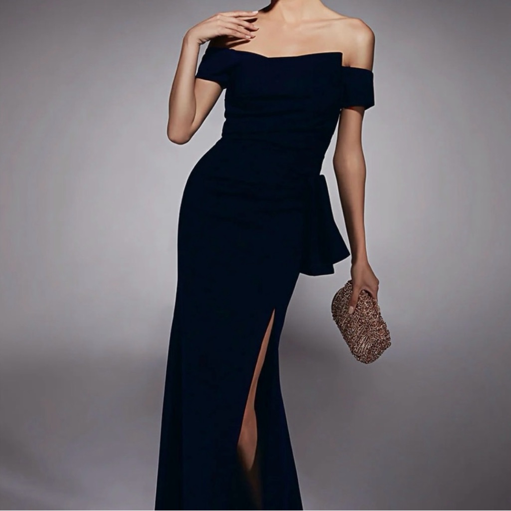 Alyce Paris Strapless Midnight Blue Gown Size 2 Nwt
